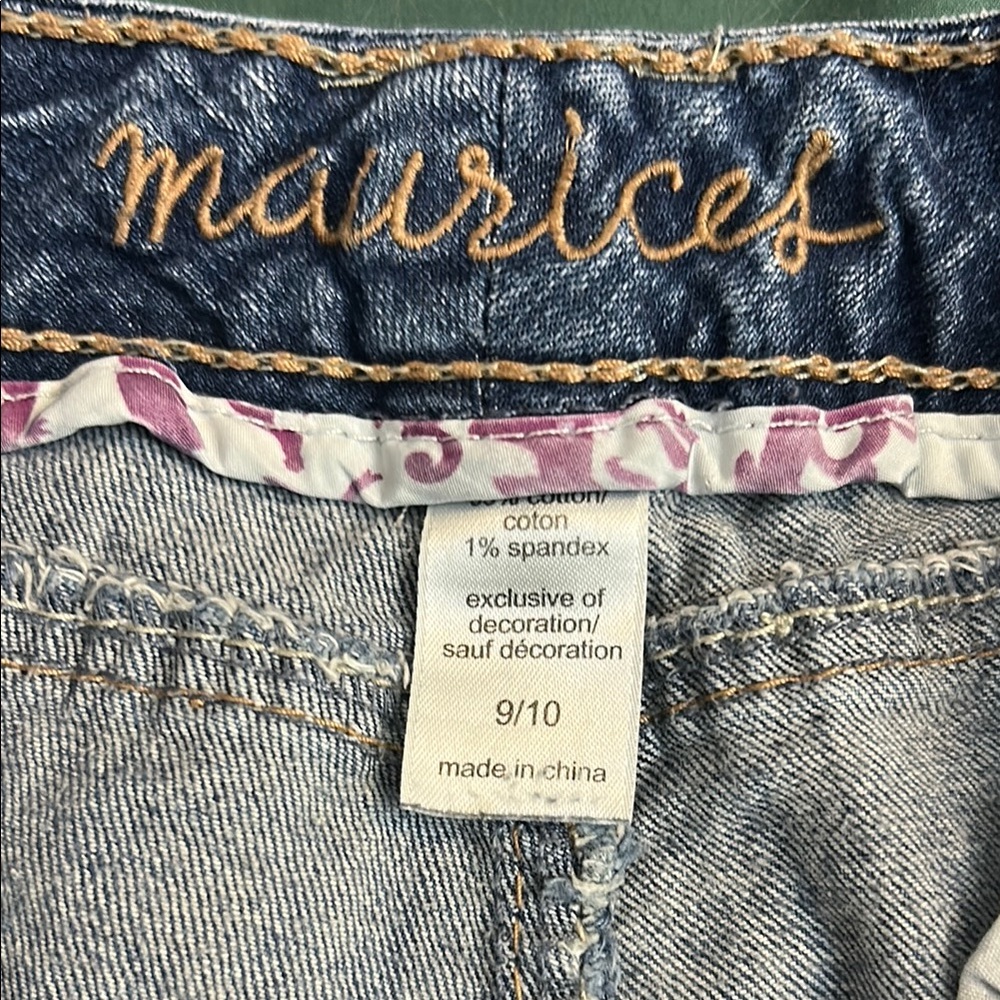 Maurices Faded Blue Denim Jean Shorts - Picture 3 of 3